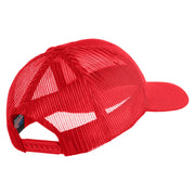 The Few The Proud Embroidered 6 Panel Structured Cotton Twill Mesh Cap Made in USA - Red OSFM