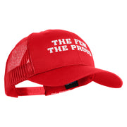 The Few The Proud Embroidered 6 Panel Structured Cotton Twill Mesh Cap Made in USA - Red OSFM