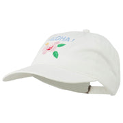 Hawaii Flower Aloha Embroidered Washed Cap