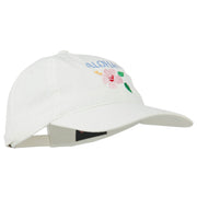 Hawaii Flower Aloha Embroidered Washed Cap