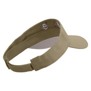 Tripple ladybug Embroidered Cotton Sports Visors - Khaki OSFM