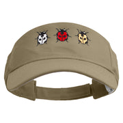 Tripple ladybug Embroidered Cotton Sports Visors - Khaki OSFM