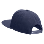 Licensed Eagle Navy Veteran Embroidered 5 Panel Flat Bill Twill Snapback Solid Cap - Navy OSFM
