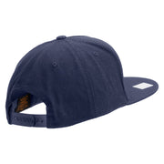 Licensed Eagle Navy Veteran Embroidered 5 Panel Flat Bill Twill Snapback Solid Cap - Navy OSFM