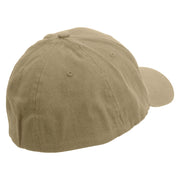 Bull Riding Embroidered Low Profile Washed Flex Cap - Khaki OSFM