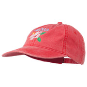 Hawaii Flower Aloha Embroidered Washed Cap