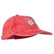 Hawaii Flower Aloha Embroidered Washed Cap