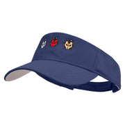 Tripple ladybug Embroidered Cotton Sports Visors - Royal OSFM