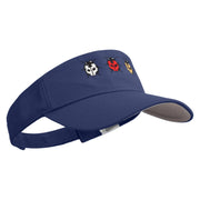 Tripple ladybug Embroidered Cotton Sports Visors - Royal OSFM