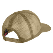 US Air Force Wing Veteran Embroidered Solid Cotton Mesh Cap - Khaki OSFM