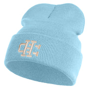 Jersey Crafton Hills Embroidered 12 inch Acrylic Blank Cuff Long Beanie - Light-Blue OSFM