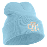 Jersey Crafton Hills Embroidered 12 inch Acrylic Blank Cuff Long Beanie - Light-Blue OSFM