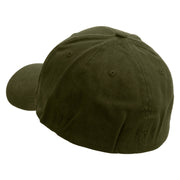 Bull Riding Embroidered Low Profile Washed Flex Cap - Dk-Olive OSFM