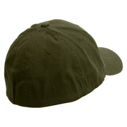 Bull Riding Embroidered Low Profile Washed Flex Cap - Dk-Olive OSFM