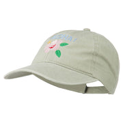 Hawaii Flower Aloha Embroidered Washed Cap