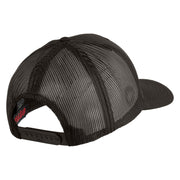 US Air Force Wing Veteran Embroidered Solid Cotton Mesh Cap - Charcoal OSFM