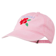 Hawaii Flower Aloha Embroidered Washed Cap