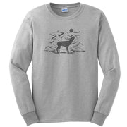 Howling Deer Graphic Men's Ultra Cotton Long Sleeve T-Shirt