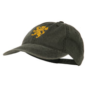 Heraldic Lion Embroidered Washed Cotton Twill Cap