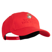 The Few The Proud US Marine Embroidered 6 Panel Structured Cotton Twill Cap Made in USA - Red OSFM