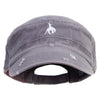 Simple Cowboy Logo Embroidered Enzyme Frayed Solid Army Caps - Grey OSFM