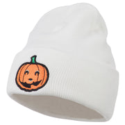 Halloween Smile Jack o Lantern Embroidered Long Beanie