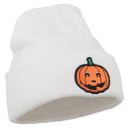 Halloween Smile Jack o Lantern Embroidered Long Beanie