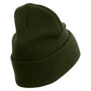 Licensed 17th Airborne Division Embroidered 12 Inch Long Knitted Beanie - Olive OSFM