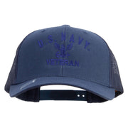 Licensed Eagle Navy Veteran Embroidered Retro Trucker Cap - Navy OSFM