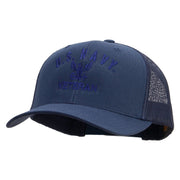 Licensed Eagle Navy Veteran Embroidered Retro Trucker Cap - Navy OSFM