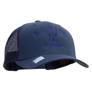 Licensed Eagle Navy Veteran Embroidered Retro Trucker Cap - Navy OSFM