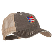 Ohio State Map Flag Embroidered Low Profile Cotton Mesh Cap