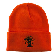 Halloween Spooky Tree Embroidered Long Beanie