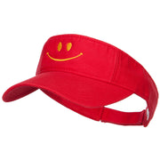 Happy Smile Embroidered Cotton Washed Visor