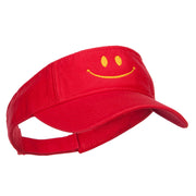 Happy Smile Embroidered Cotton Washed Visor