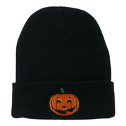 Halloween Smile Jack o Lantern Embroidered Long Beanie