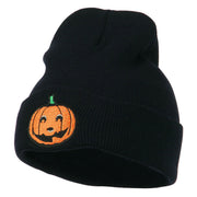 Halloween Smile Jack o Lantern Embroidered Long Beanie