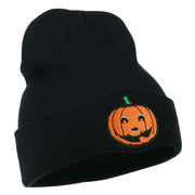 Halloween Smile Jack o Lantern Embroidered Long Beanie