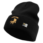 Licensed 17th Airborne Division Embroidered 12 Inch Long Knitted Beanie - Black OSFM