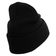 Licensed 17th Airborne Division Embroidered 12 Inch Long Knitted Beanie - Black OSFM