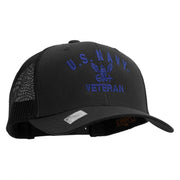 Licensed Eagle Navy Veteran Embroidered Retro Trucker Cap - Black OSFM