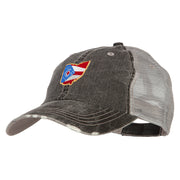 Ohio State Map Flag Embroidered Low Profile Cotton Mesh Cap