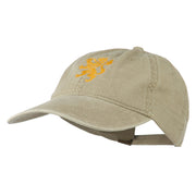 Heraldic Lion Embroidered Washed Cotton Twill Cap