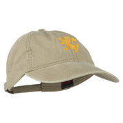 Heraldic Lion Embroidered Washed Cotton Twill Cap