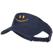 Happy Smile Embroidered Cotton Washed Visor