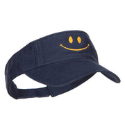 Happy Smile Embroidered Cotton Washed Visor