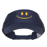 Happy Smile Embroidered Cotton Washed Visor