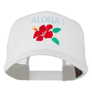 Hawaii State Flower with Aloha Embroidered Trucker Cap