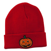 Halloween Smile Jack o Lantern Embroidered Long Beanie