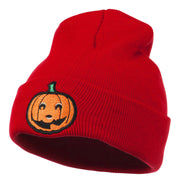 Halloween Smile Jack o Lantern Embroidered Long Beanie